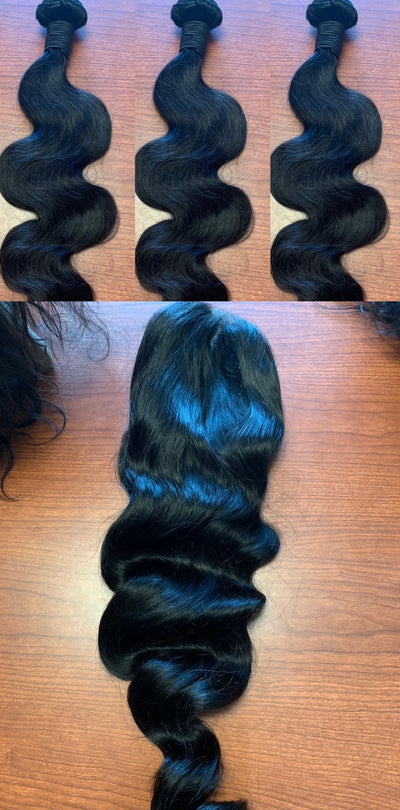 Buy (1) Front Lace Wig Get (3) free Bundles