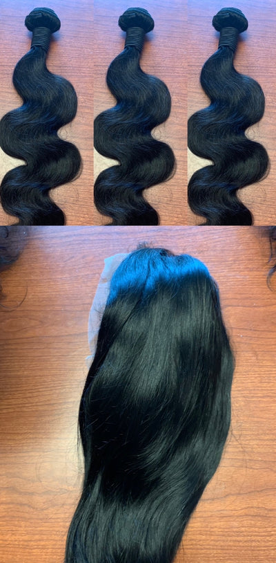 Buy (1) Front Lace Wig Get (3) free Bundles