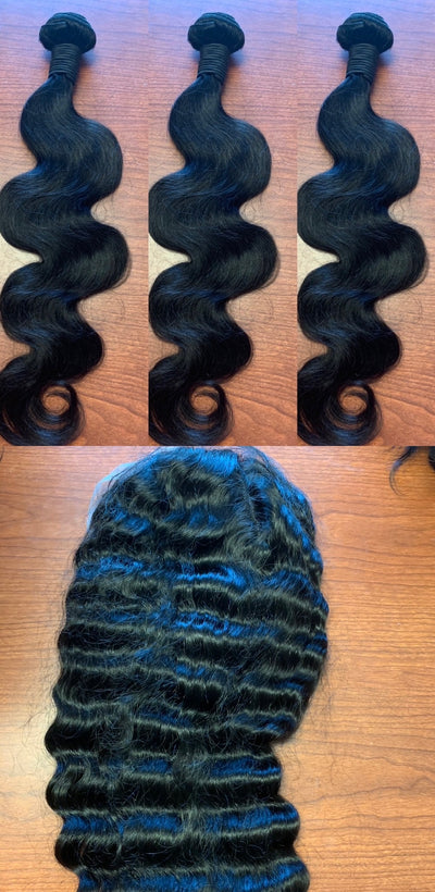 Buy (1) Front Lace Wig Get (3) free Bundles