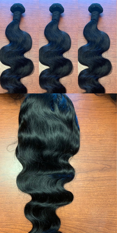 Buy (1) Front Lace Wig Get (3) free Bundles