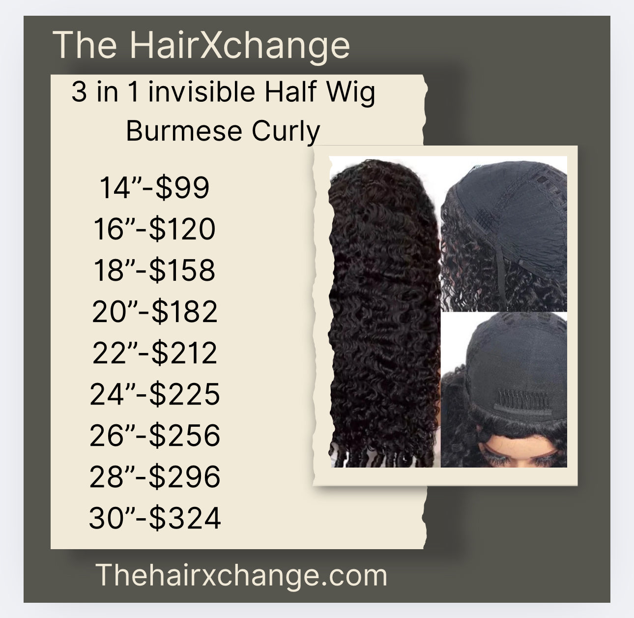 3 in 1 Invisible Half Wig