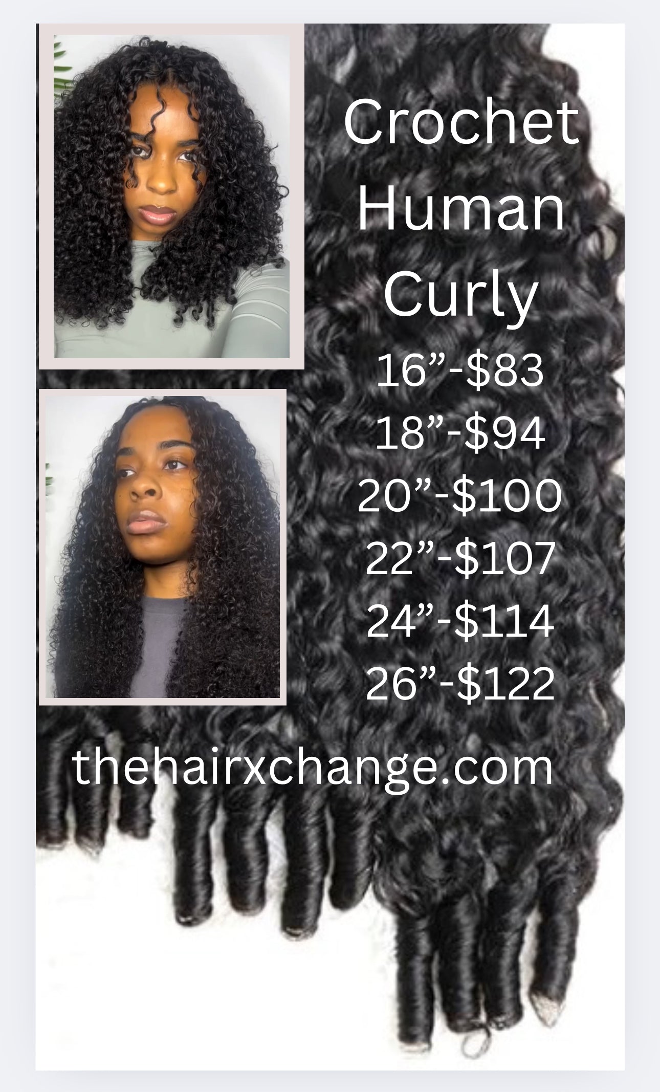Crochet Curly Human Hair