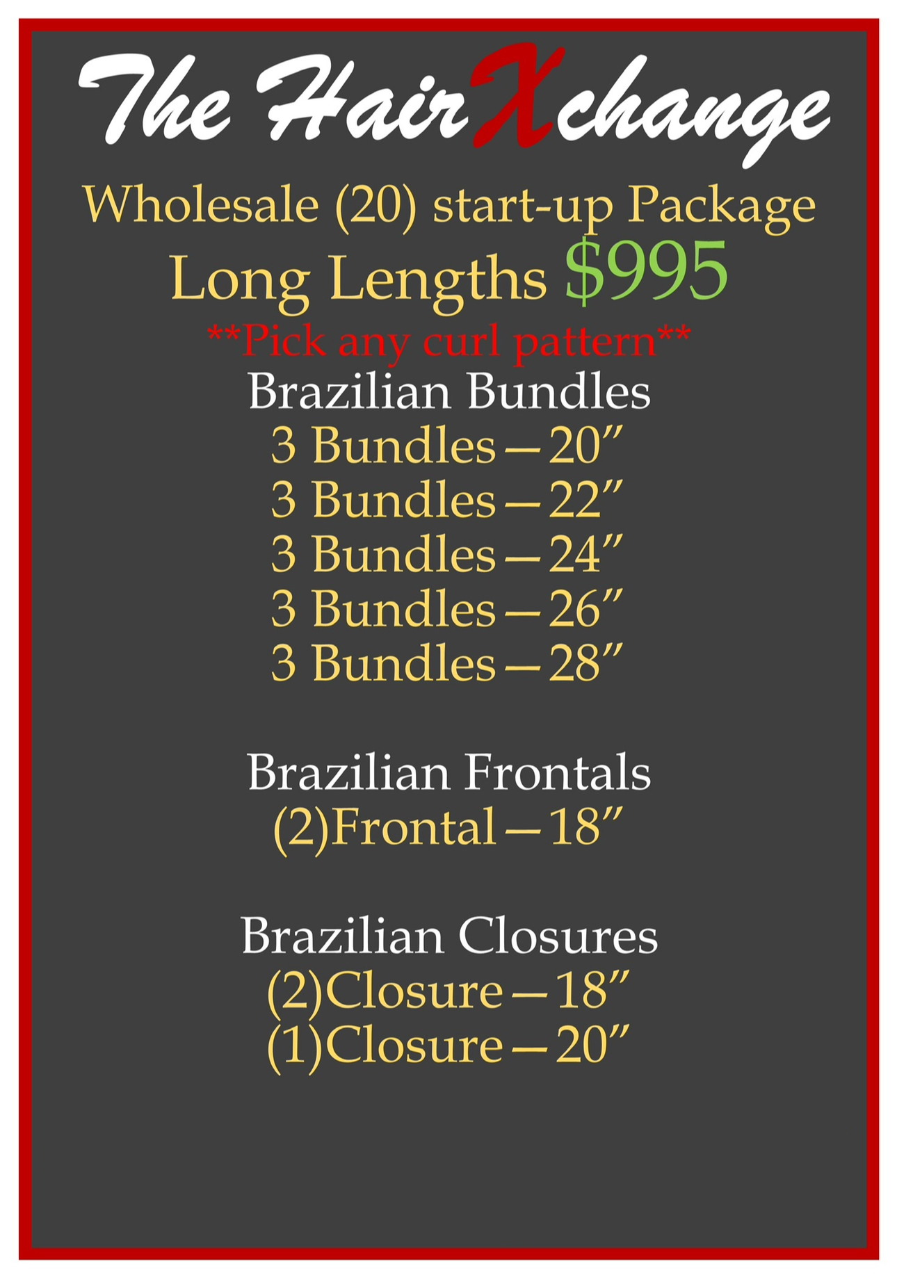 (20) Piece Brazilian 9a Long Length Hair Deal