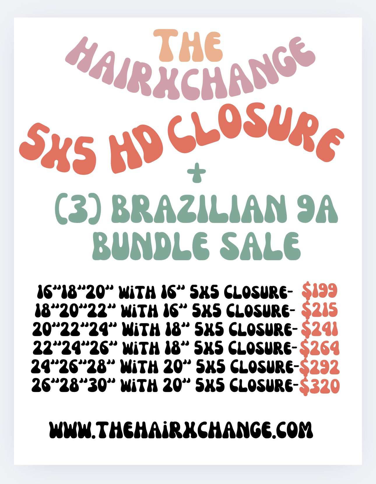 5x5 Closure (3) Bundle 9a Deal