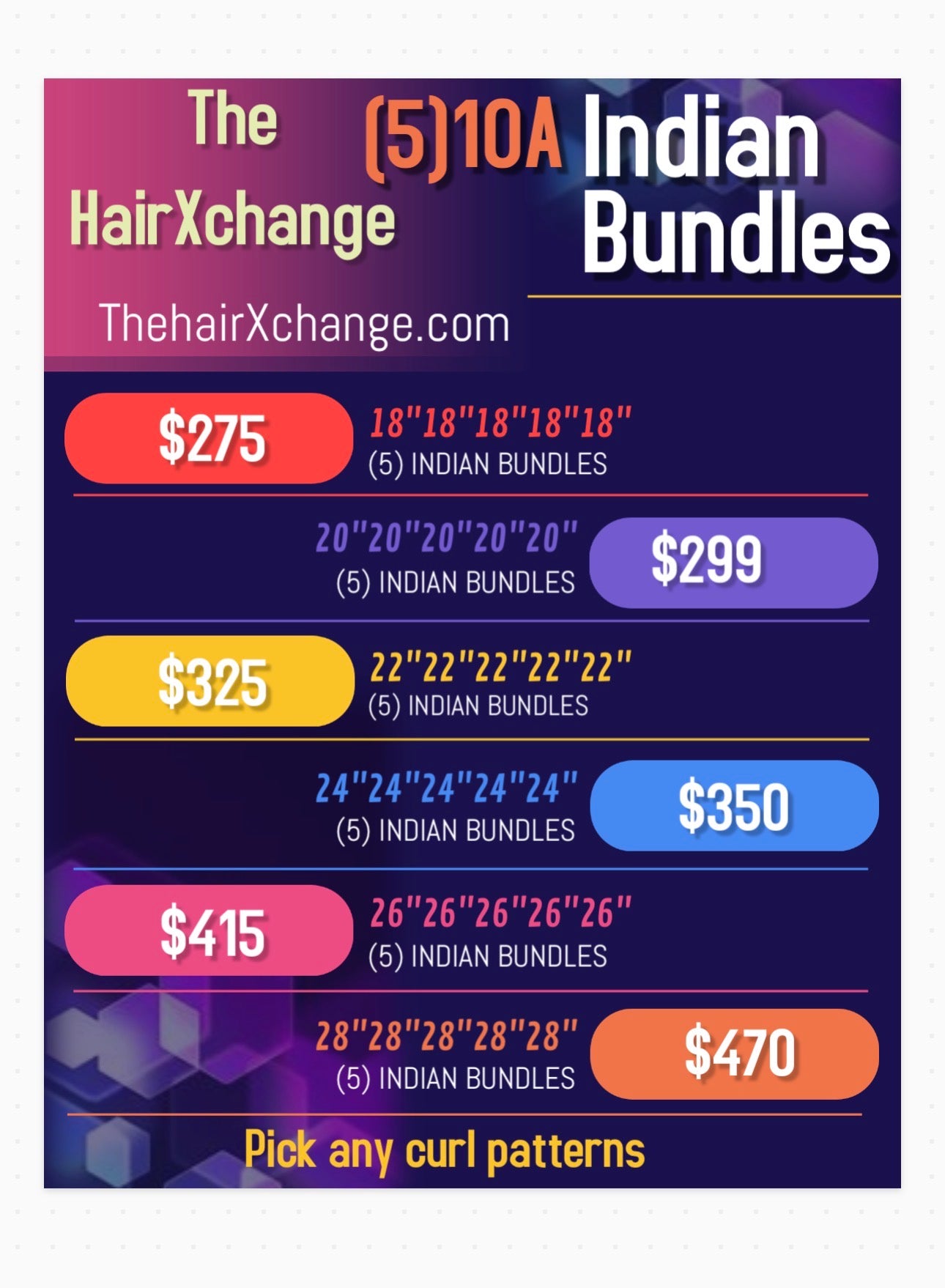 (5) Indian 10a Bundle Deal